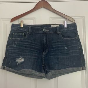 Cosmic Blue Love Distressed Jean Short